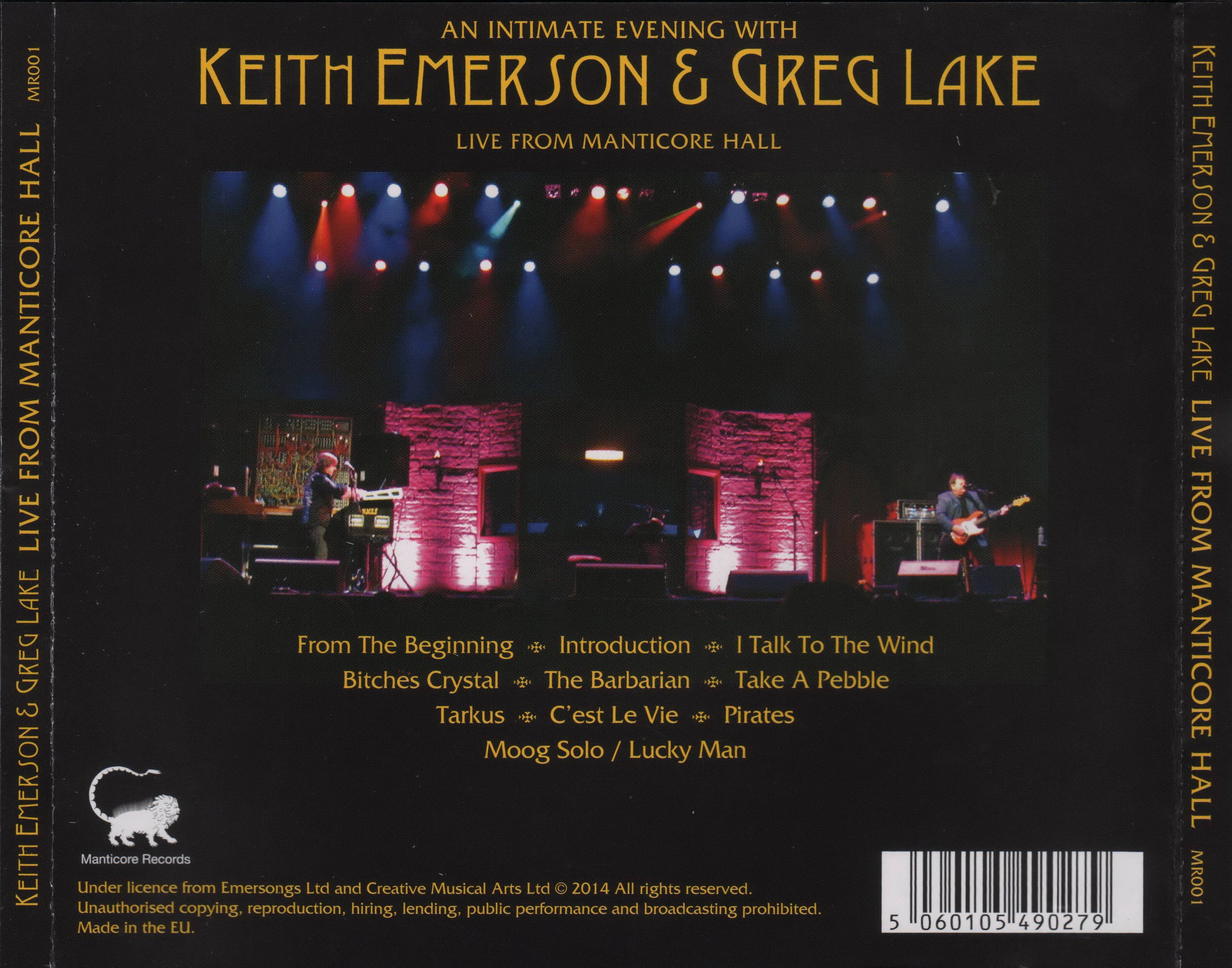 Emerson, Lake and Palmer Live From Manticore Hall : Back